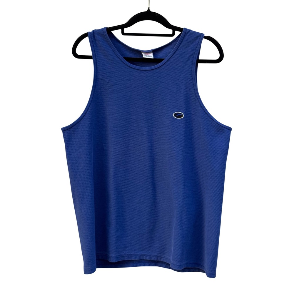Speedo Men's Blue Athletic Tank Top Large Mesh Made in USA Vintage